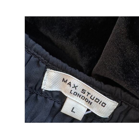 New ~ MAX STUDIO LONDON ~  Velvet Sleeveless Smocked Maxi Dress Size L - Picture 4 of 6